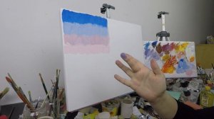 Как сделать цветовую растяжку/градиент маслом.Часть1. Т.Зубова. How to make gradient with oil color