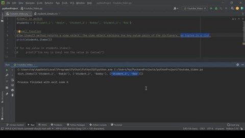 Items() function in python