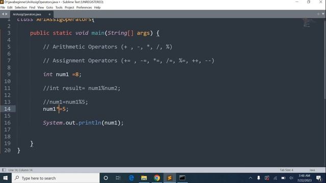 Arithmetic and Assignment Operators in Java | Arithmetic Operators | 7