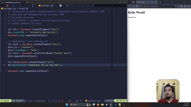 JAVASCRIPT TUTORIAL #129 DOM CREATE ELEMENT