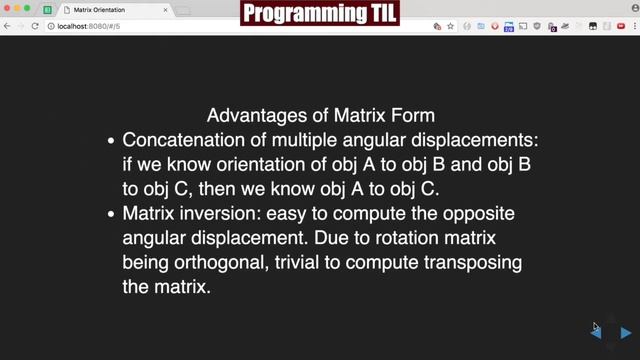 Orientation/Angular displacement matrices ProgrammingTIL #181 3D Math 25 tutorial video screencast смотреть онлайн