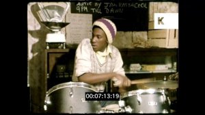 1970s UK, Young Musicians Rehearsing, Reggae Band, 16mm