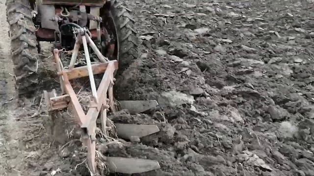 Самодельный плуг 3 корпуса на Т-25 в работе смотреть онлайн