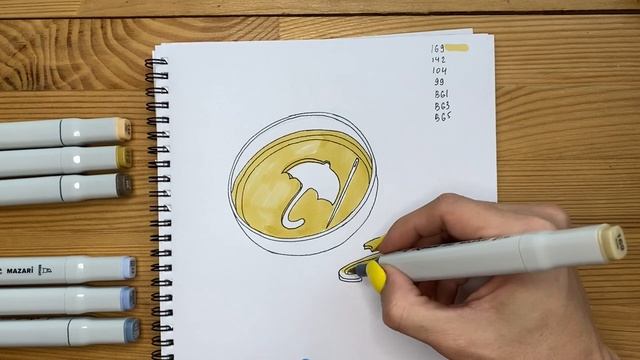 Как нарисовать сахарные соты "Игра в кальмара" | Рисунок скетч маркерами поэтапно для начинающих