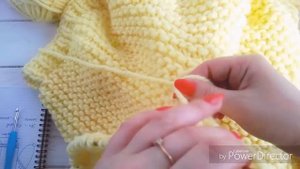 Жёлтый бомбер спицами | 2 часть | Узор Малинки | Как связать | Мастер класс