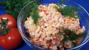 Салат с копченой курицей и корейской морковью