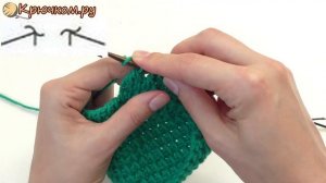 2 способа убавления петель в начале ряда в тунисском вязании