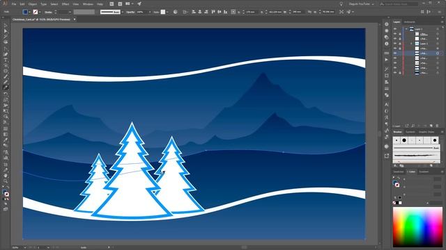 How to Design a Christmas Card - Adobe Illustrator Tutorial смотреть онлайн