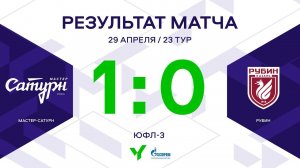 ЮФЛ-3. Мастер Сатурн  – Рубин. 23-й тур. Обзор