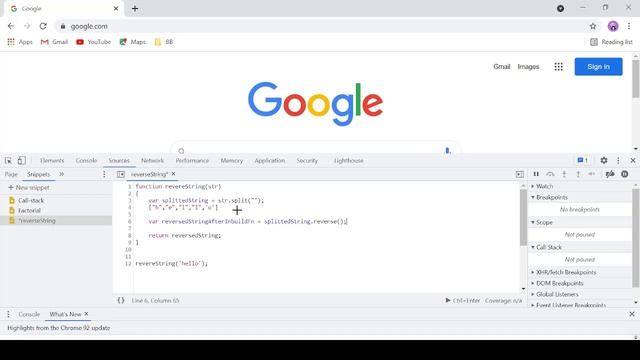 How to reverse a string in JavaScript | JavaScript common interview coding questions and answers