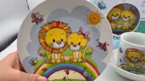 Детская посуда «Львята» 3 предмета (Керамика)