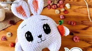 Амигуруми: схема Круглый зайка. Игрушки вязаные крючком - Free crochet patterns.