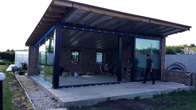 Остекление барбекю раздвижными окнами смотреть онлайн