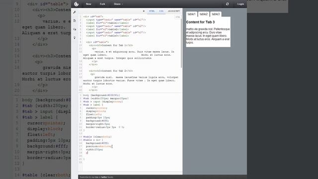 Вкладки на CSS смотреть онлайн