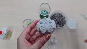 Ажурный ёлочный шар крючком