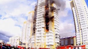 Пожар в 25 этажном жилом доме