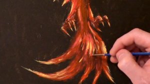 Феникс акриловыми красками, drawing of phoenix with acrylic paints