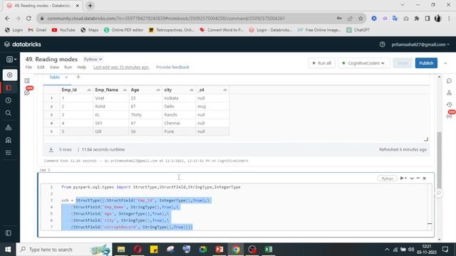 How to handle corrupt records using different types of reading modes in PySpark | Data Engineering