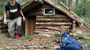 ЗЕМЛЯНКА в лесу .Установил Новую Дверь !