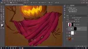 Halloween Photoshop Art | October Special | Drawing into Reality using Photoshop| Floating Pumpkin