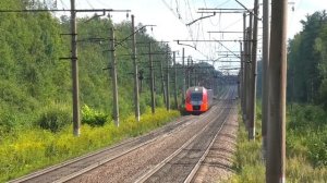 ЭС1П-004 "Ласточка" сообщением Петрозаводск — Санкт-Петербург следует через о.п. Русановская