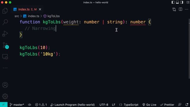 The Ultimate TypeScript Course，Advanced Types:  Union Types