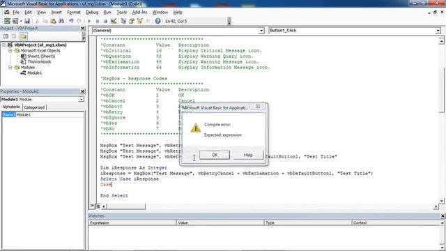 Excel UserForm MsgBox #8 - Retry/Cancel Message Box (VBA)