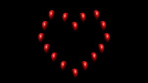 Футаж Сердца красные вращаются