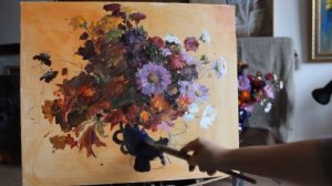 Осенние цветы. Натюрморт. Живопись..mp4