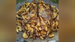 мои самоделки для отдыха, шашлык,казан, сковорода на костре .