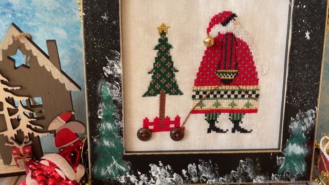 Готовая вышивка Санта по журналу 2002 года Christmas Ornaments