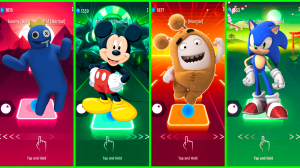 Rainbow Friends VS Mickey Mouse VS Oddbods VS Sonic Prime Coffin Dance EDM Rush Tiles Hop