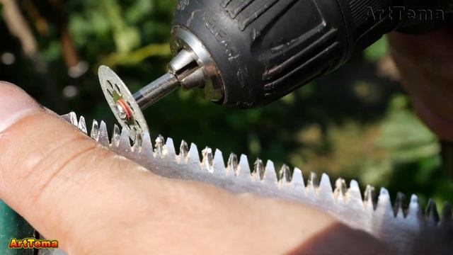 Как очень быстро и просто заточить ножовку с мелким каленым зубом с помощью дрели или шуруповерта смотреть онлайн