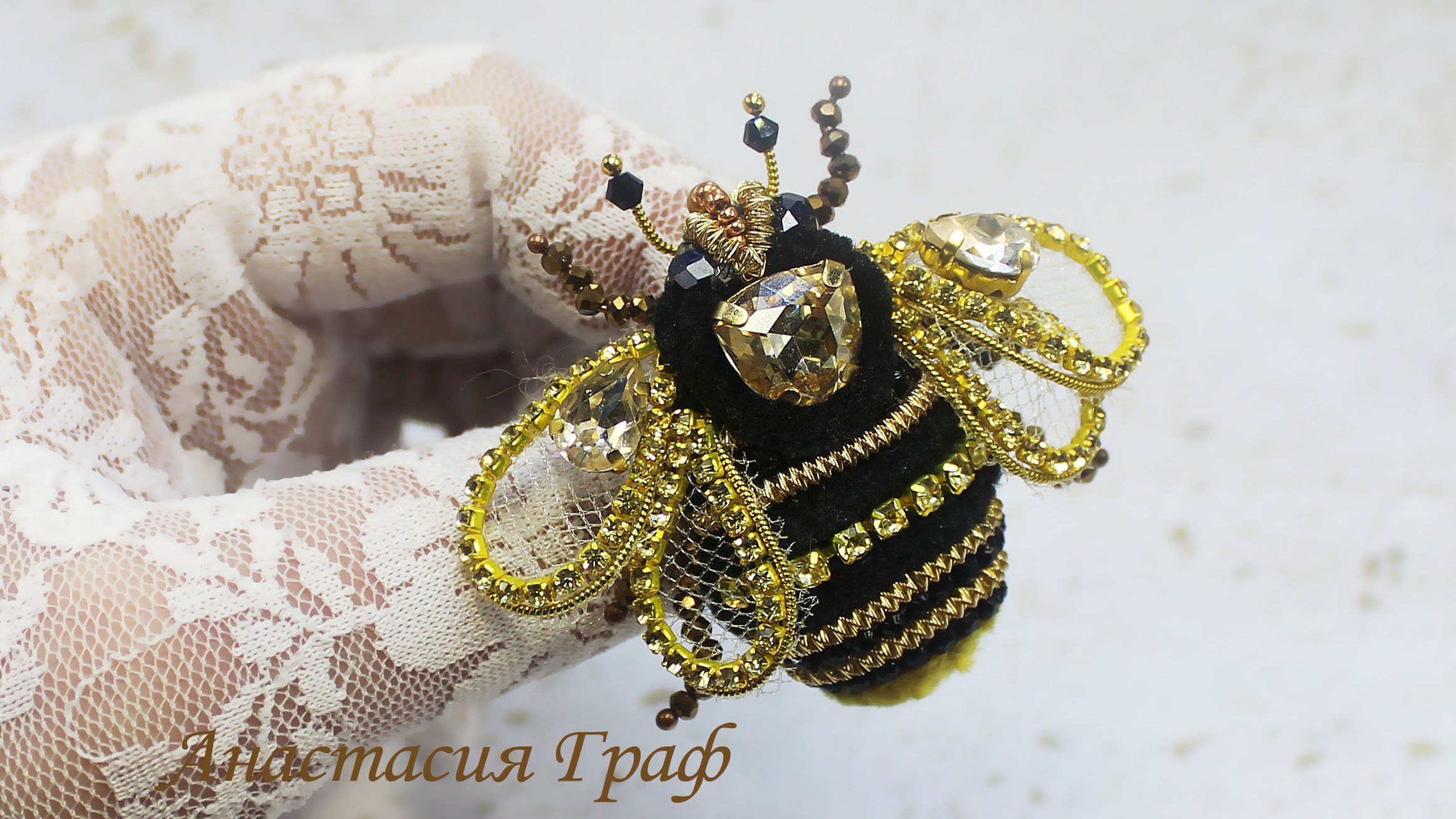 Мастер-класс Брошь Пчелка Brooch TUTORIAL Embroidery BROOCH DIY