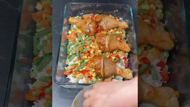 Курица с рисом и овощами в духовке ??? Рецепт, который невозможно испортить!