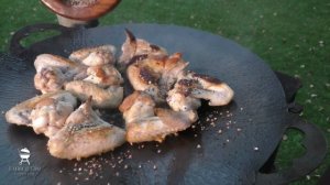 Крылышки терияки на садже с овощами