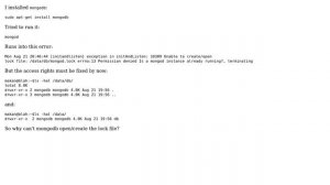 Ubuntu: mongodb Unable to create/open lock file