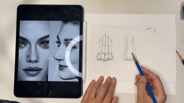 Как нарисовать нос карандашом? Анатомия, построение, объём носа в рисунке. Пошаговый урок. смотреть онлайн