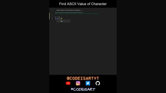 Find ASCII Value of Character in Python | Python Examples | Python Coding Tutorial | PythonIntervie