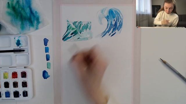 Как рисовать воду акварелью?