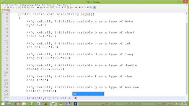 Tutorial 2 : Simple java program for demonstrating the use of various data types in java. смотреть онлайн