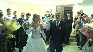 Начало свадебного банкета, зимняя свадьба