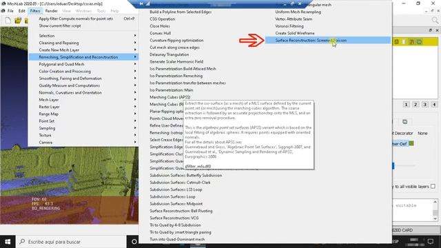 Generate mesh from point cloud in MeshLab смотреть онлайн