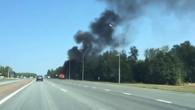В Башкирии загорелась Газель