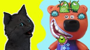 МЕДВЕДЬ КЕША И МИКРОБЫ С ДРУГОЙ ПЛАНЕТЫ И ГОВОРЯЩИЙ СУПЕР КОТ ( ИГРА для ДЕТЕЙ ) ИГРА НА АНДРОИД