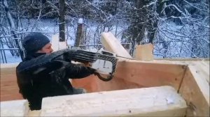 Подрезка фронтонов под угол крыши.