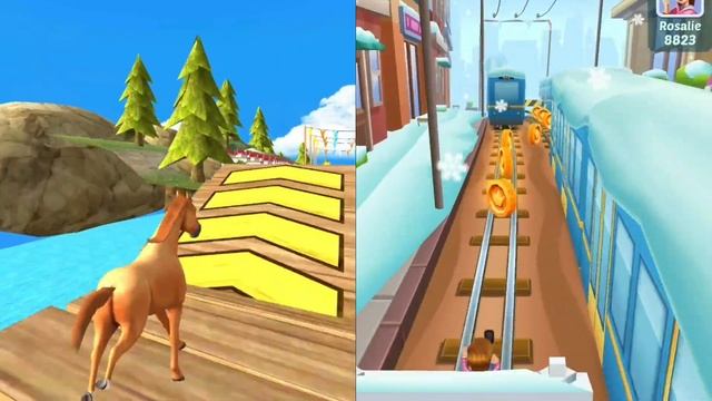Subway Princess Runner VS Horse Run - Endless run | Android/iOS Gameplay HD смотреть онлайн