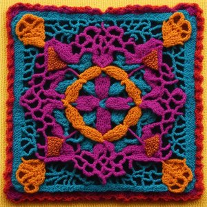 ВЯЗАНИЕ, КВАДРАТНЫЕ МОТИВЫ С ОРНАМЕНТОМ ОТ НЕЙРОСЕТИ. ПОДБОРКА №3.