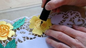 Салфетка в технике гильоширование или выжигание по ткани ч. 2