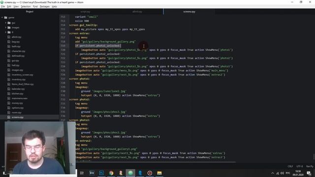 Как создать галерею? Создание визуальной новеллы. Renpy.